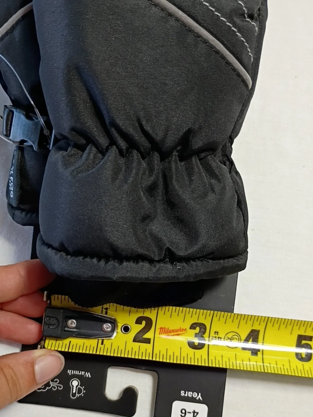 NWT London Fog Black Ski Mittens Boys 4-6 Year Winter